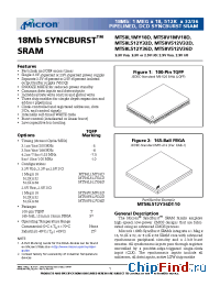 Datasheet MT58L1MY18D manufacturer Micron